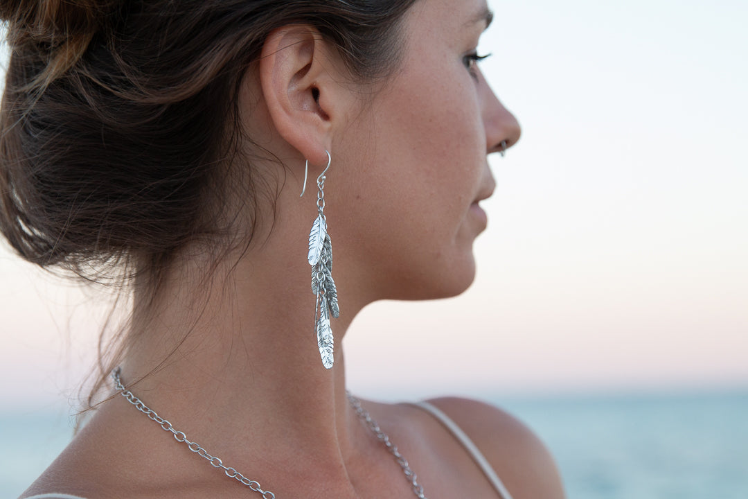 'Seven Feathers for Seven Days' Earrings